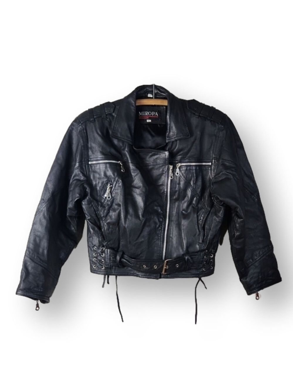Vintage Miropa Leather Biker Jacket Size Small